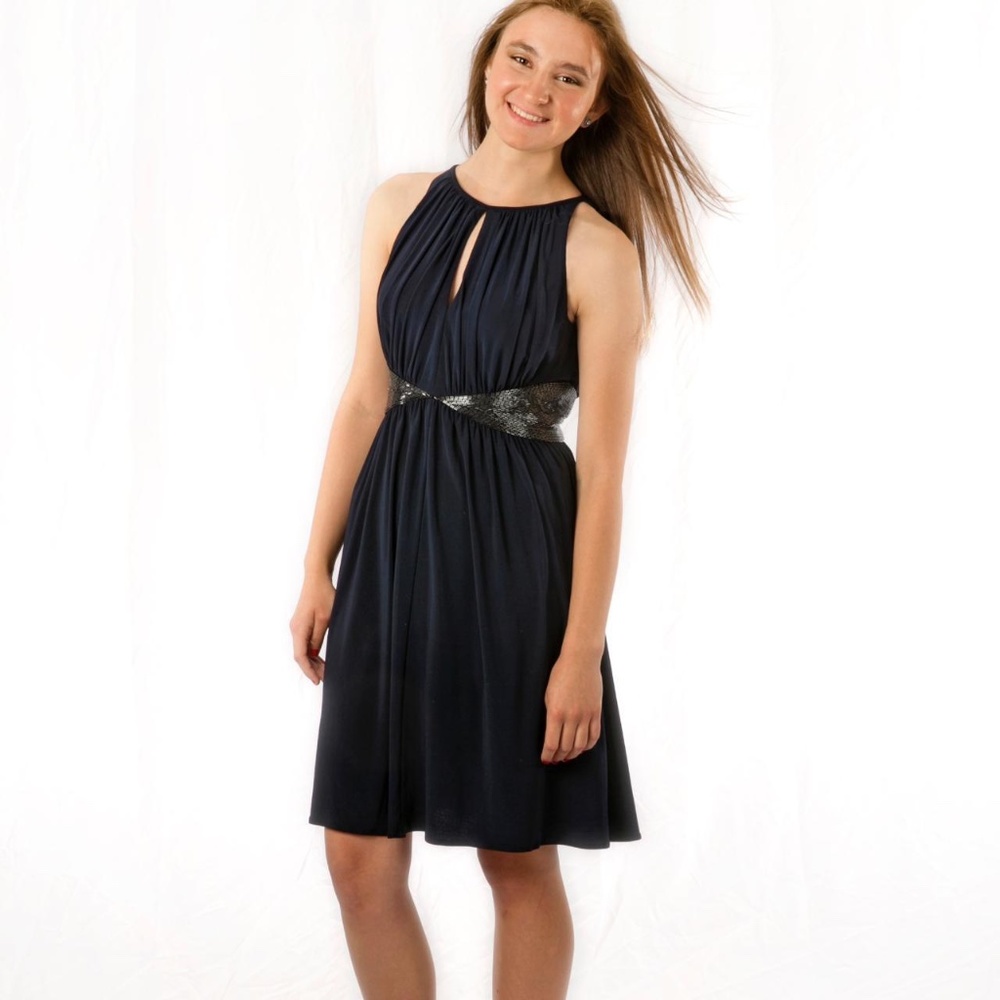 White House Black Market Navy Dress Size 0